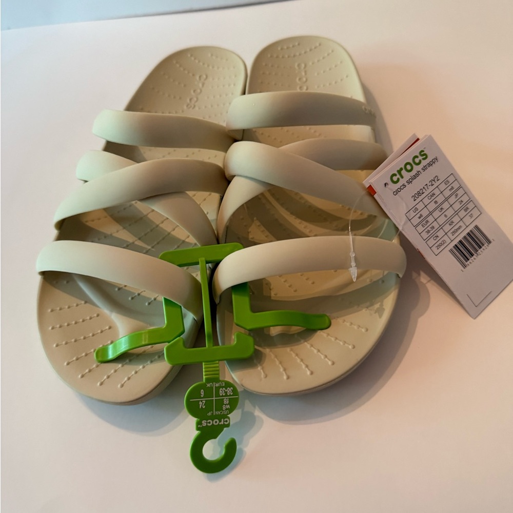 CROCS Bone Splash Strappy Slides Women’s 8 NEW WITH TAGS